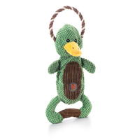 Charming Pet Scrunch Bunch & Squeak Duck Plush Dog Squeaker Toy Green image