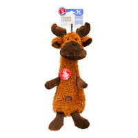 Charming Pet Scruffles Textured Moose Plush Dog Squeaker Toy Brown Large image