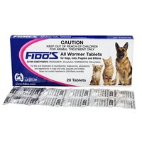 Fidos Allwormer Tablets for Dogs Cats Puppies & Kittens 20 Pack image