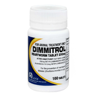 Fidos Dimmitrol Heartworm Tablet 200mg for Dogs 100 Tabs image