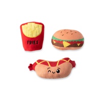 Fringe Studio Fast Foodies Interactive Play Plush Dog Squeaker Toy 3pcs image