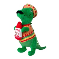 Fringe Studio Fiesta Saurus Dinosaur Interactive Plush Dog Squeaker Toy XL image