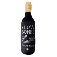 Fringe Studio Halloween Slow Bones Bottle Pinot Noir Plush Dog Squeaker Toy image
