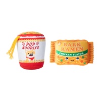 Fringe Studio Nothin But Noodles Interactive Plush Dog Squeaker Toy 2pcs image
