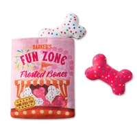 Fringe Studio Plush Burrow Fun Zone Bones Interactive Play Dog Squeaker Toy image