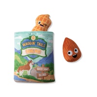 Fringe Studio Plush Burrow Waggin Tails Interactive Play Dog Squeaker Toy image