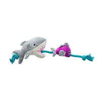 Fringe Studio Shark Bait Interactive Play Plush Dog Squeaker Toy image