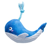 Fringe Studio Whale Hello There Interactive Play Plush Dog Squeaker Toy image