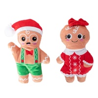 Fringe Studio Christmas Here They Crumb Gingerbread Couple Plush Dog Toy image