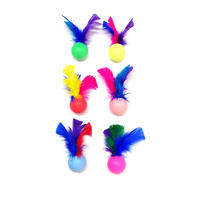 Go Cat Da Bird Feather Pong Interactive Play Pet Cat Toy Assorted image