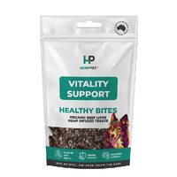 Hemp Pet Vitality Support Healthy Bites Dog Training Treats Beef Liver 80g image