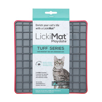 LickiMat Playdate Tuff Series Slow Feeder Lick Mat for Cats Red image