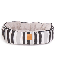 Mog & Bone 4 Seasons Circular Dog Bed Pebble Black Brush Stoke Print Small image