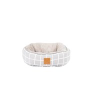 Mog & Bone Reversible Plush Cat Bed Grey Check Print image