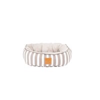 Mog & Bone Reversible Plush Cat Bed Latte Hamptons Stripe Print image
