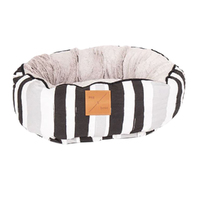 Mog & Bone Reversible Pet Cat Bed Pebble Black Brush Stroke Print image