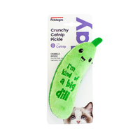 Petstages Catstages Cat Crunchy Pickle Kicker Dental Cat Toy Green image