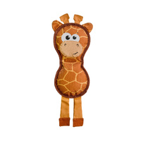 Outward Hound Fire Biterz Giraffe Firehouse Plush Dog Squeaker Toy Medium image