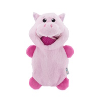 Outward Hound Hide-A-Ball Hogz Piggy Plush Dog Toy with 3 Tennis Balls image