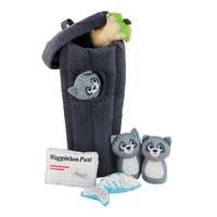 Outward Hound Hide-A-Raccoon Plush Dog Puzzle Toy with 3 Squeaker image