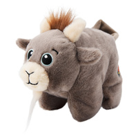 Outward Hound Tail Poppers Goat Interactive Plush Dog Squeaker Toy XS image