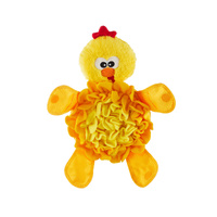Outward Hound Snuffle Palz Chicken Interactive Plush Dog Squeaker Toy Yellow Lg image