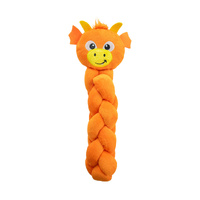 Outward Hound Twistiez Dragon Interactive Plush Dog Squeaker Toy Orange Large image