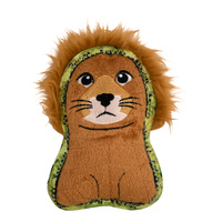 Outward Hound Xtreme Seamz Lion Plush Dog Squeaker Toy Orange Small image