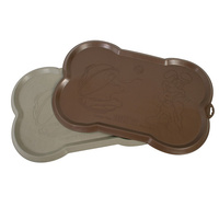 Omega Paw Raised Outer Edge Non-Slip Hungry Dog Bone Food Mat image