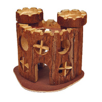 Petface Pipkins Natural Wooden Castle Hideaway Chew Toy for Small Pets image