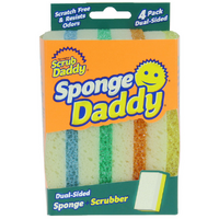 Scrub Daddy Sponge Daddy Dual-Sided Sponge + Scrubber Scratch Free 4 Pack image