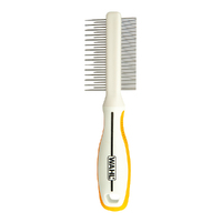 Wahl 2 in 1 Flea & Finishing Comb Soft Grip for Dogs Orange White image