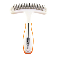 Wahl 2 in 1 Double Row Rake & Shedding Blade for Dogs Orange White image