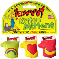 Yeowww Kitten Mittens Catnip Filled Durable Pet Cat Toy 3 Pack image