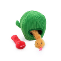 ZippyClaws Burrow Snakes in Cactus Interactive Play Plush Cat Toy image