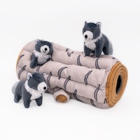 ZippyPaws Zippy Burrow: Artic Wolf Interactive Plush Dog Squeaker Toy image