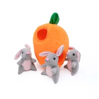 ZippyPaws Zippy Burrow: Bunny N Carrot Interactive Plush Dog Squeaker Toy image