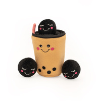 ZippyPaws Zippy Burrow: Boba Milk Tea Interactive Plush Dog Squeaker Toy image