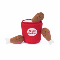 ZippyPaws Zippy Burrow: Chicken Bucket Interactive Plush Dog Squeaker Toy image