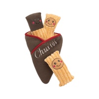 ZippyPaws Zippy Burrow: Churro Cone Interactive Plush Dog Squeaker Toy image