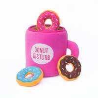 ZippyPaws Zippy Burrow: Coffee & Donutz Interactive Plush Dog Squeaker Toy image