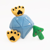 ZippyPaws Zippy Burrow: Diamond Paws Interactive Plush Dog Squeaker Toy image