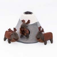 ZippyPaws Zippy Burrow: Elk Mountain Interactive Plush Dog Squeaker Toy image