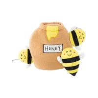 ZippyPaws Zippy Burrow: Honey Pot Interactive Plush Dog Squeaker Toy image