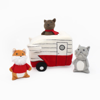 ZippyPaws Zippy Burrow: Retro Camper Interactive Plush Dog Squeaker Toy image