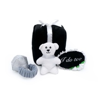 ZippyPaws Zippy Burrow: Wedding Ring Box Interactive Plush Dog Squeaker Toy image