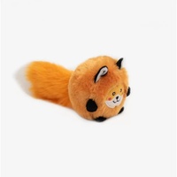 ZippyPaws Bushy Throw: Fox Faux Fur Interactive Dog Squeaker Toy image