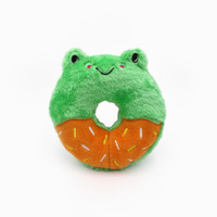 ZippyPaws Donutz Buddies: Frog Interactive Plush Dog Squeaker Toy image