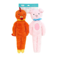 ZippyPaws Fluffy Peltz: Pig & Chicken Interactive Plush Dog Squeaker Toy image