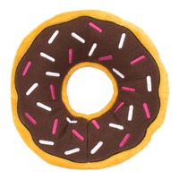 ZippyPaws Jumbo Donutz: Chocolate Interactive Plush Pet Dog Squeaker Toy image